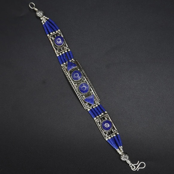 Tibetan silver gemstone ethnic bracelets - Picture 9 of 15